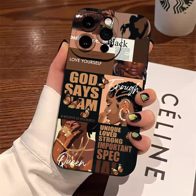 Silicone Liquid Case - Slogan Pattern Liquid Silicone Phone Case