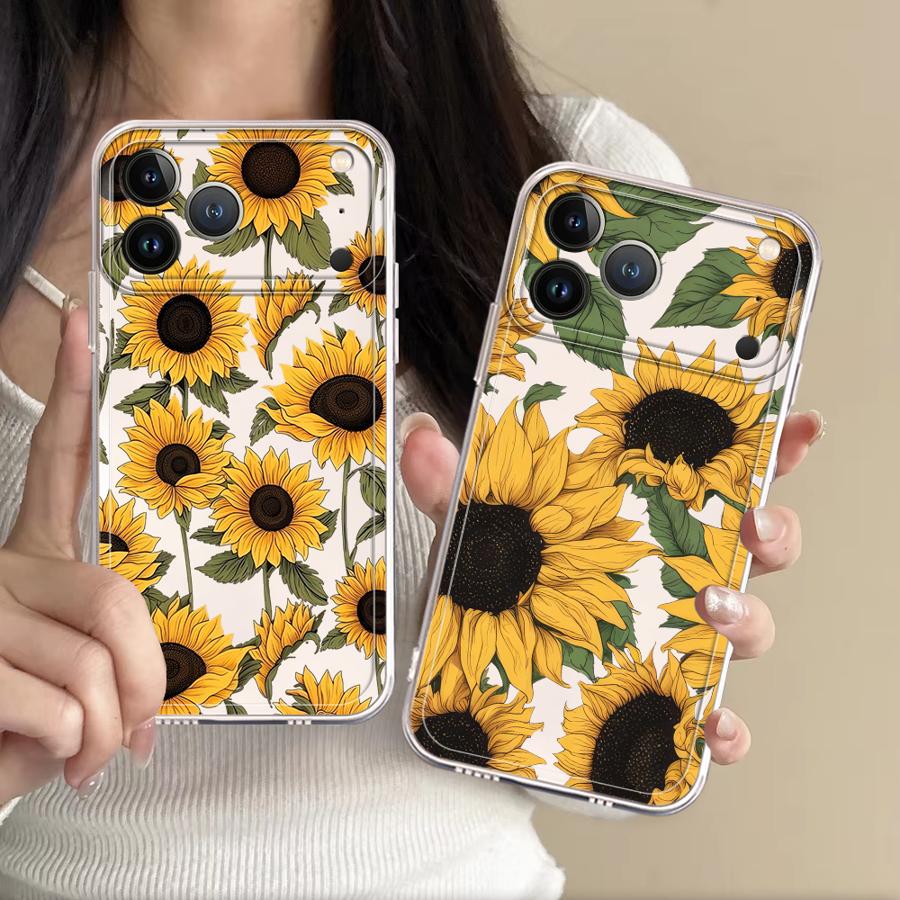 Phone Cases For Iphone 13 - Cute Sunflower Pattern Case for Apple