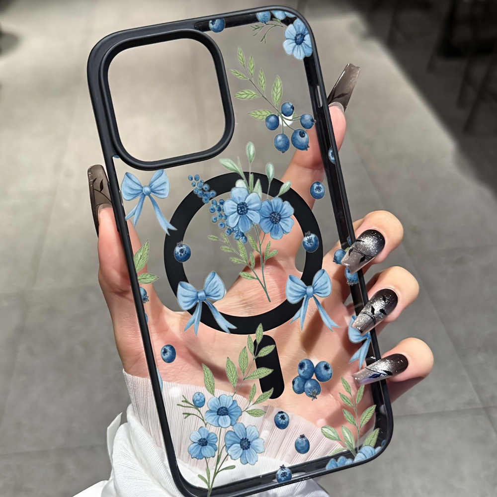 Phone Cases Transparent - Blueberry Floral Clear Case For iPhone