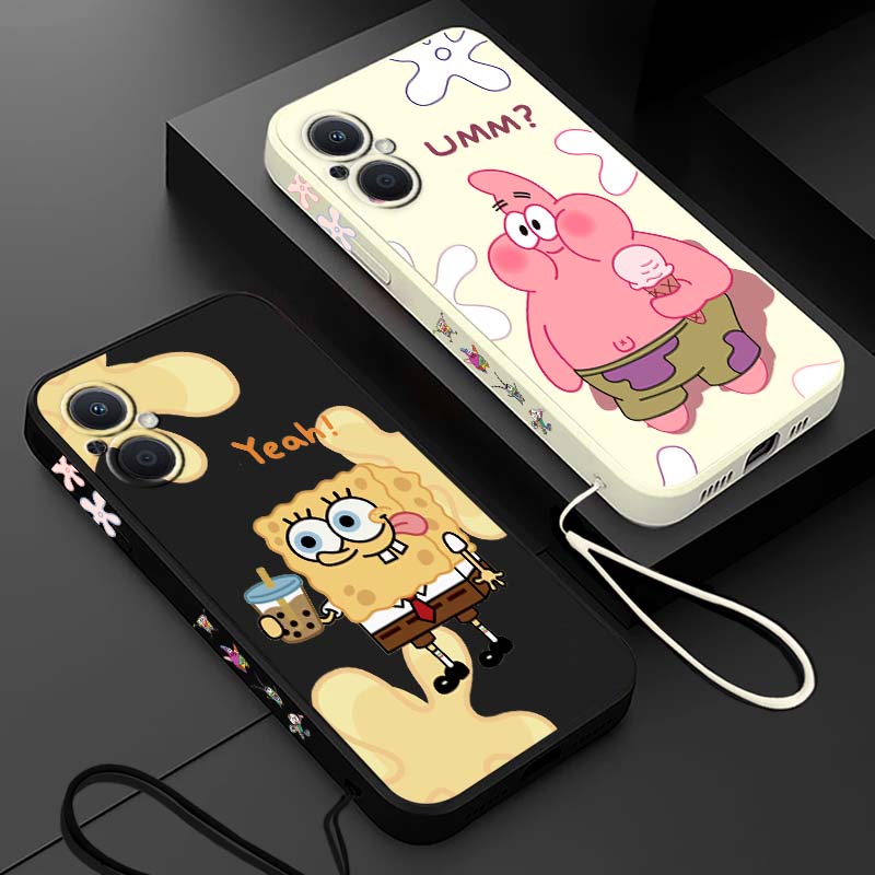 Silicone Liquid Case - Fun S-SpongeBob S-SquarePants For OPPO Reno