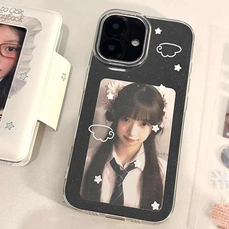 Cute Cartoon Case - Korean INS Cute White Star Wings