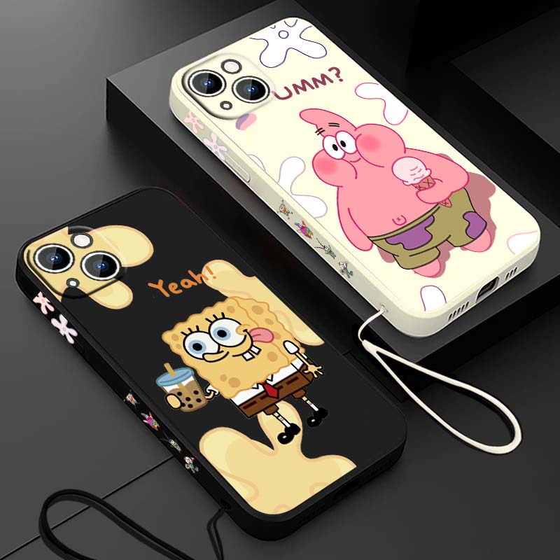 Silicone Liquid Case - Fun S-SpongeBob S-SquarePants For Apple iPhone