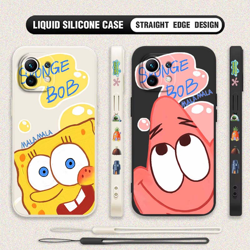 Silicone Liquid Case - S-Starfish S-SpongeBob Cover For Xiaomi Mi