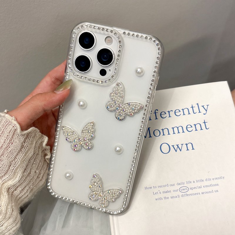 Pearl Butterfly Bling Diamond  - Phone Cases Loopy recension och pris