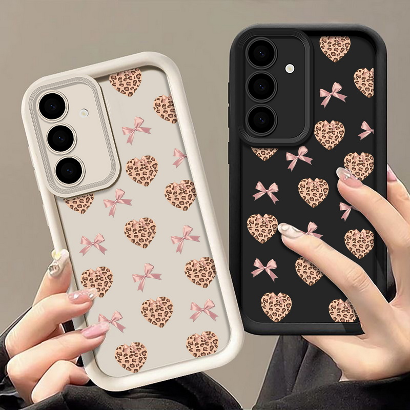 Retro Leopard Print Bow Phone  - Phone Cases Leopard Print recension och pris