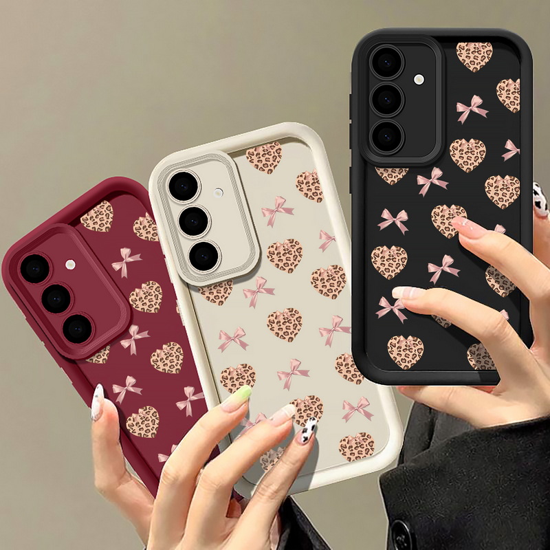 Retro Leopard Print Bow Phone  - Phone Cases Leopard Print recension och pris