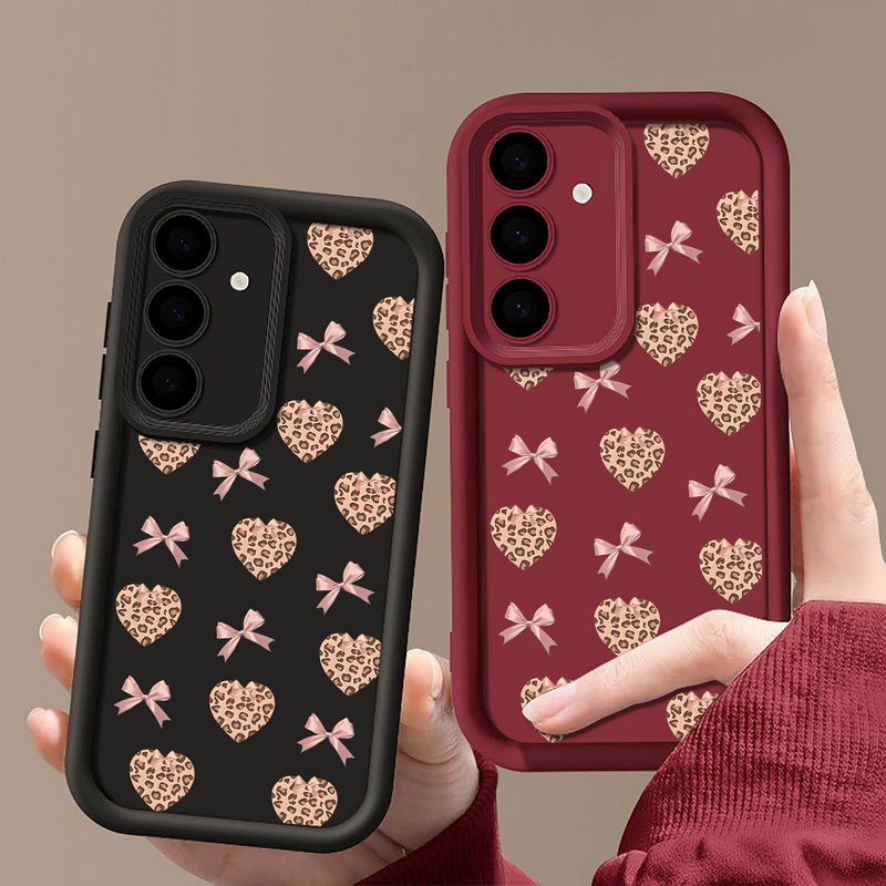 Retro Leopard Print Bow Phone  - Phone Cases Leopard Print recension och pris