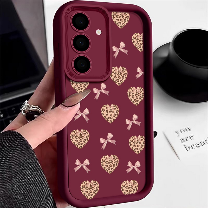 Retro Leopard Print Bow Phone  - Phone Cases Leopard Print recension och pris