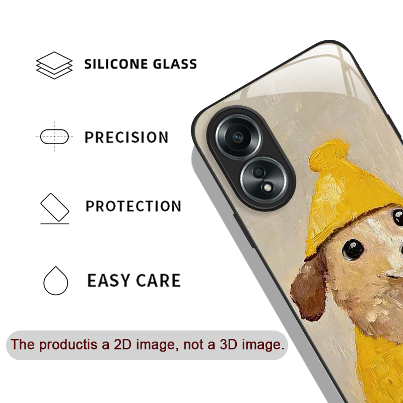 Oil Painting Yellow Dog Black  - Phone Cases Realme recension och pris
