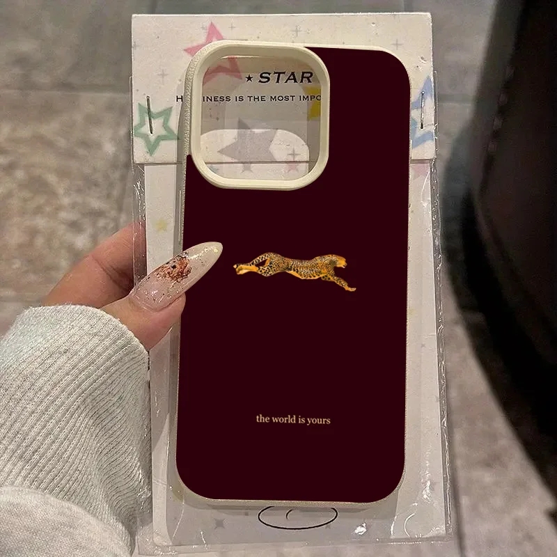 Fashion Leopard Wine Red Soft  - Phone Cases Leopard Print recension och pris