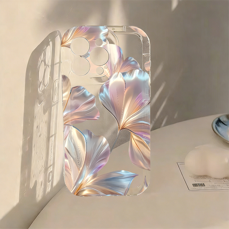 Colorful Metallic Ginkgo Print - Phone Cases Transparent recension och pris