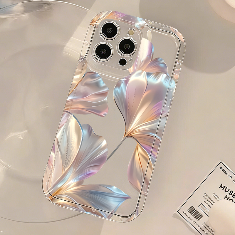 Colorful Metallic Ginkgo Print - Phone Cases Transparent recension och pris