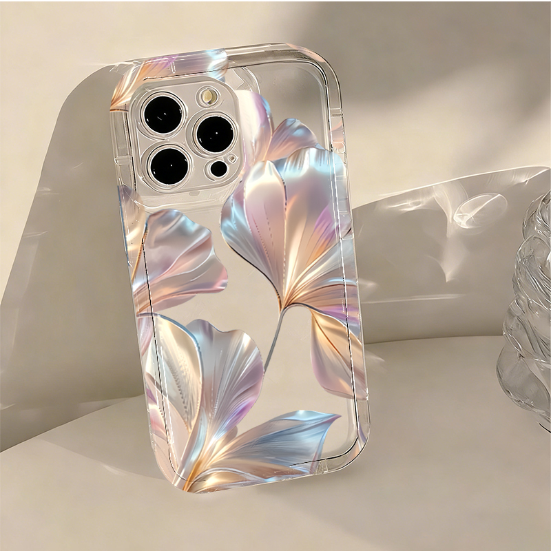 Colorful Metallic Ginkgo Print - Phone Cases Transparent recension och pris