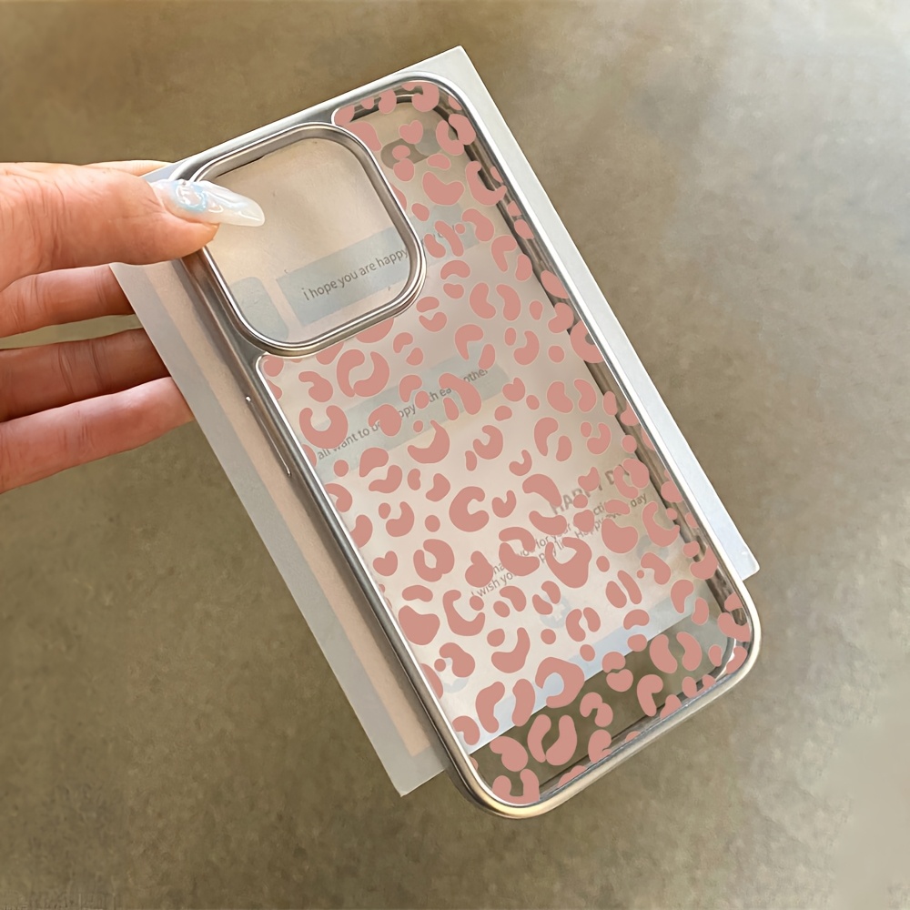 Pink Leopard Print Electroplat - Phone Cases Transparent recension och pris