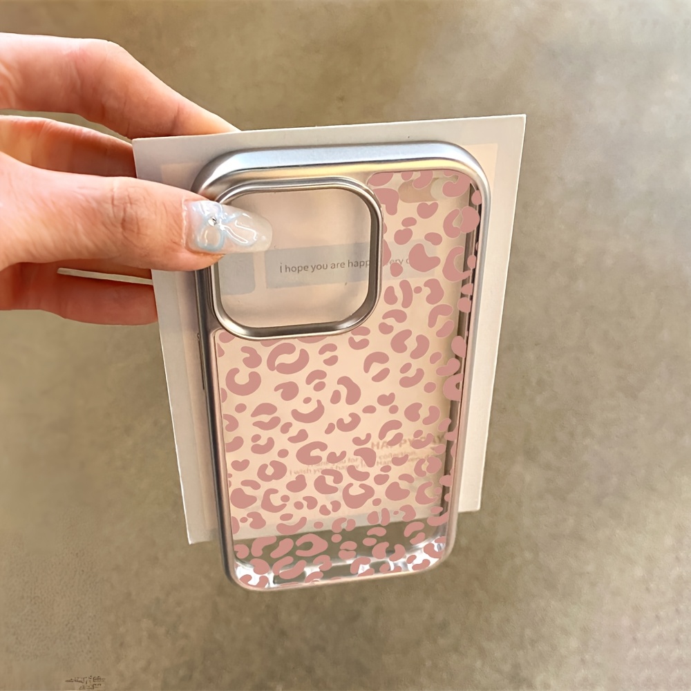 Pink Leopard Print Electroplat - Phone Cases Transparent recension och pris