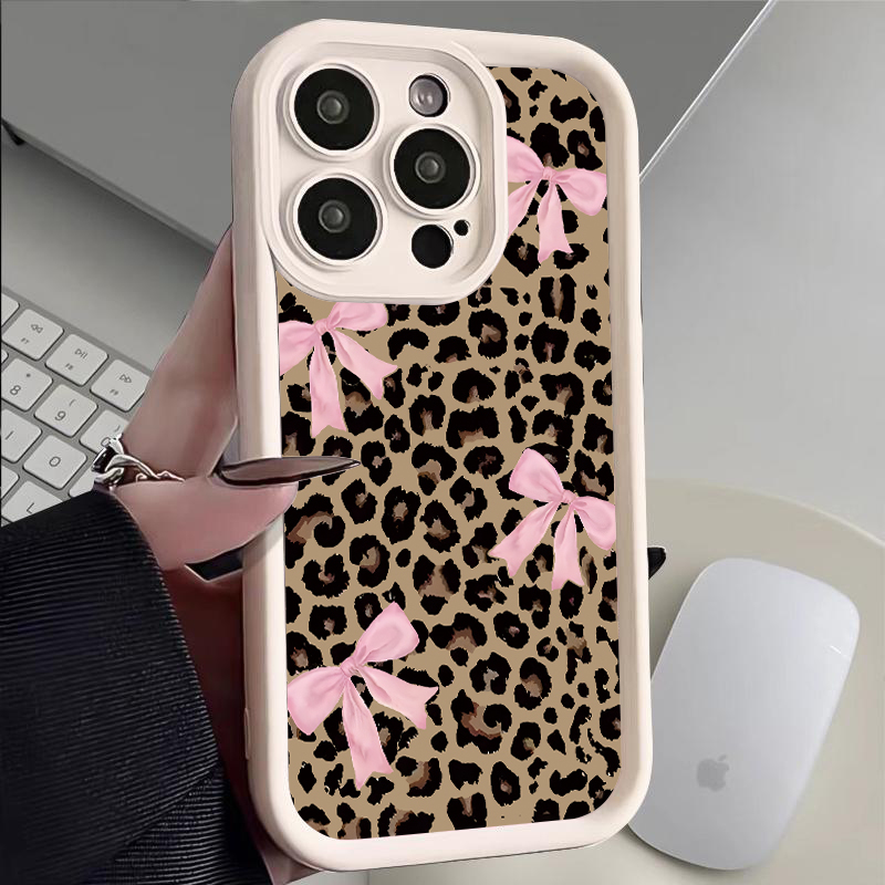 Luxury Leopard Print Bow Phone - Phone Cases Leopard Print recension och pris