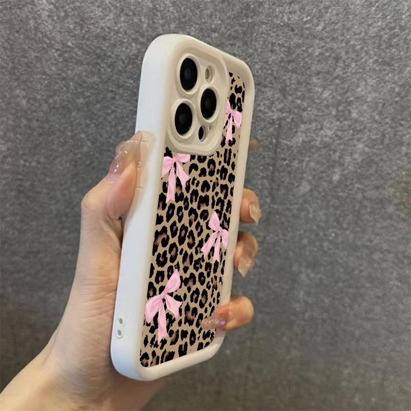Luxury Leopard Print Bow Phone - Phone Cases Leopard Print recension och pris