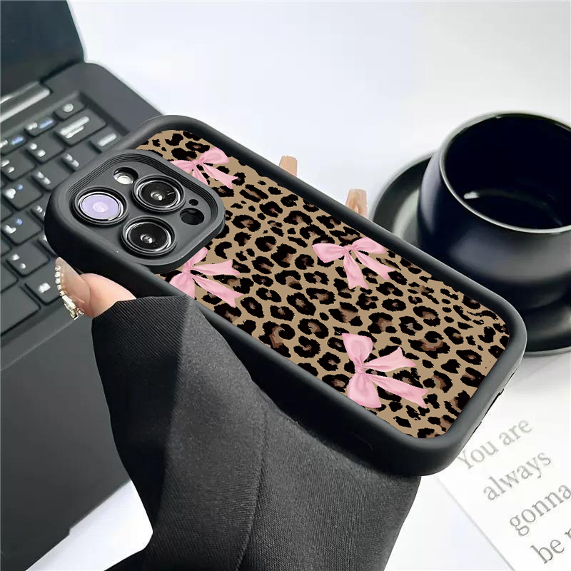 Luxury Leopard Print Bow Phone - Phone Cases Leopard Print recension och pris