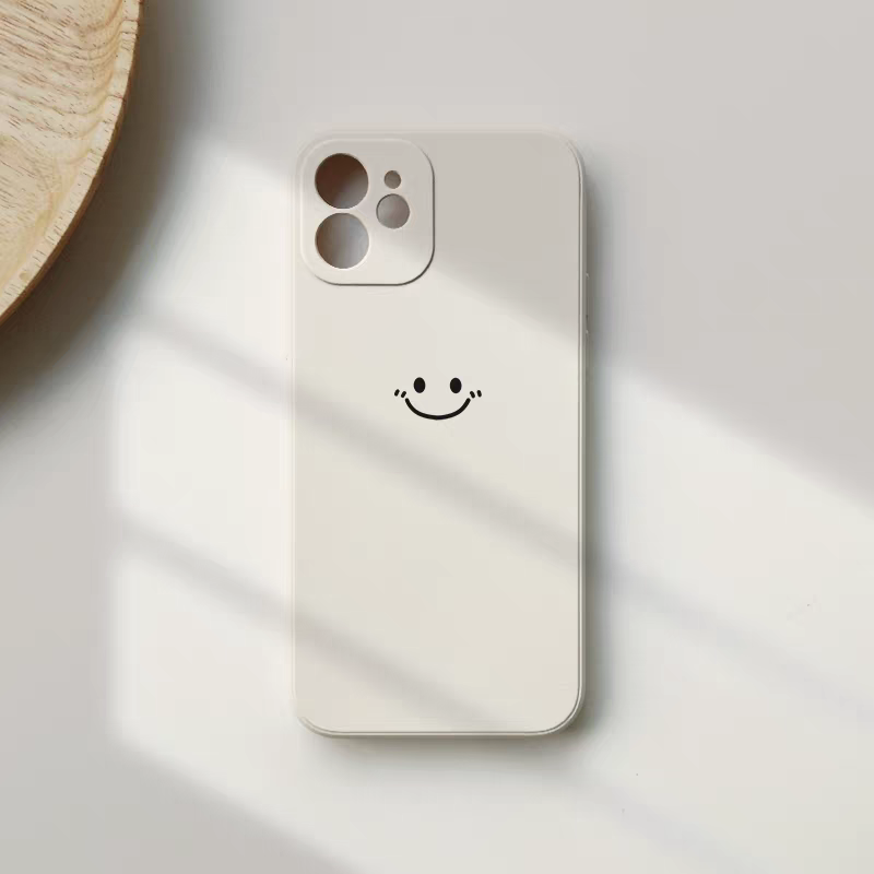Minimalist Smiley Print Phone  - Silicone Liquid Case recension och pris