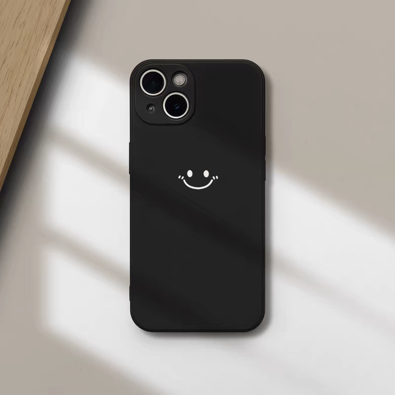 Minimalist Smiley Print Phone  - Silicone Liquid Case recension och pris