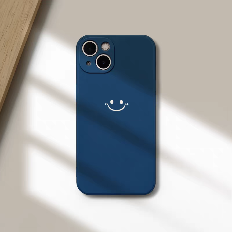 Minimalist Smiley Print Phone  - Silicone Liquid Case recension och pris