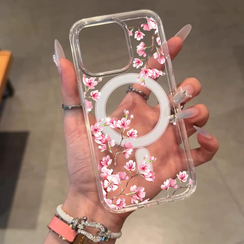 Luxury Pink INS Flowers Case F - Phone Cases Transparent recension och pris