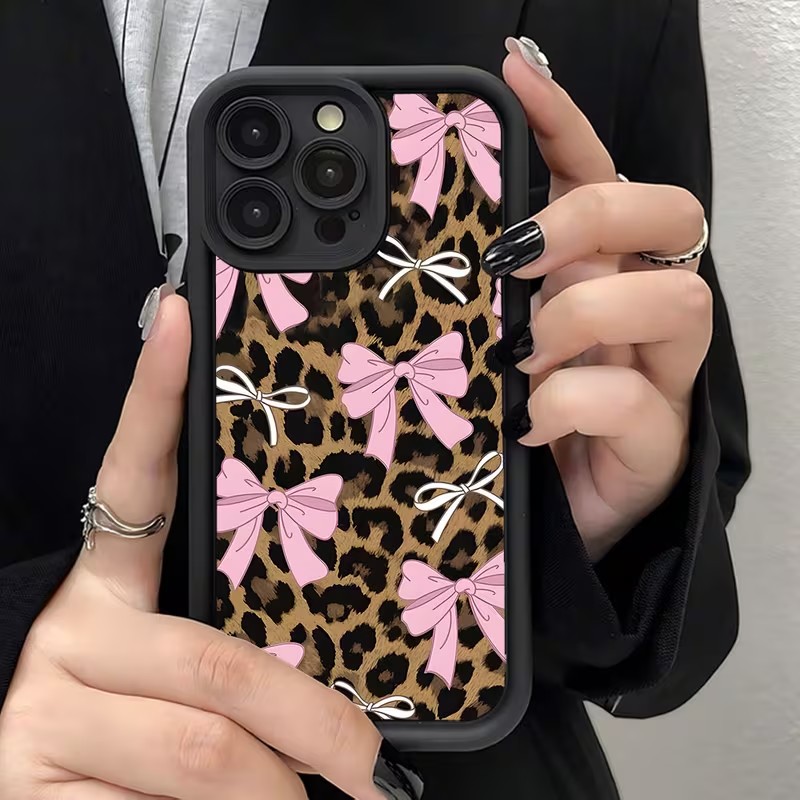 Leopard Print Bow Phone Case F - Phone Cases Leopard Print recension och pris